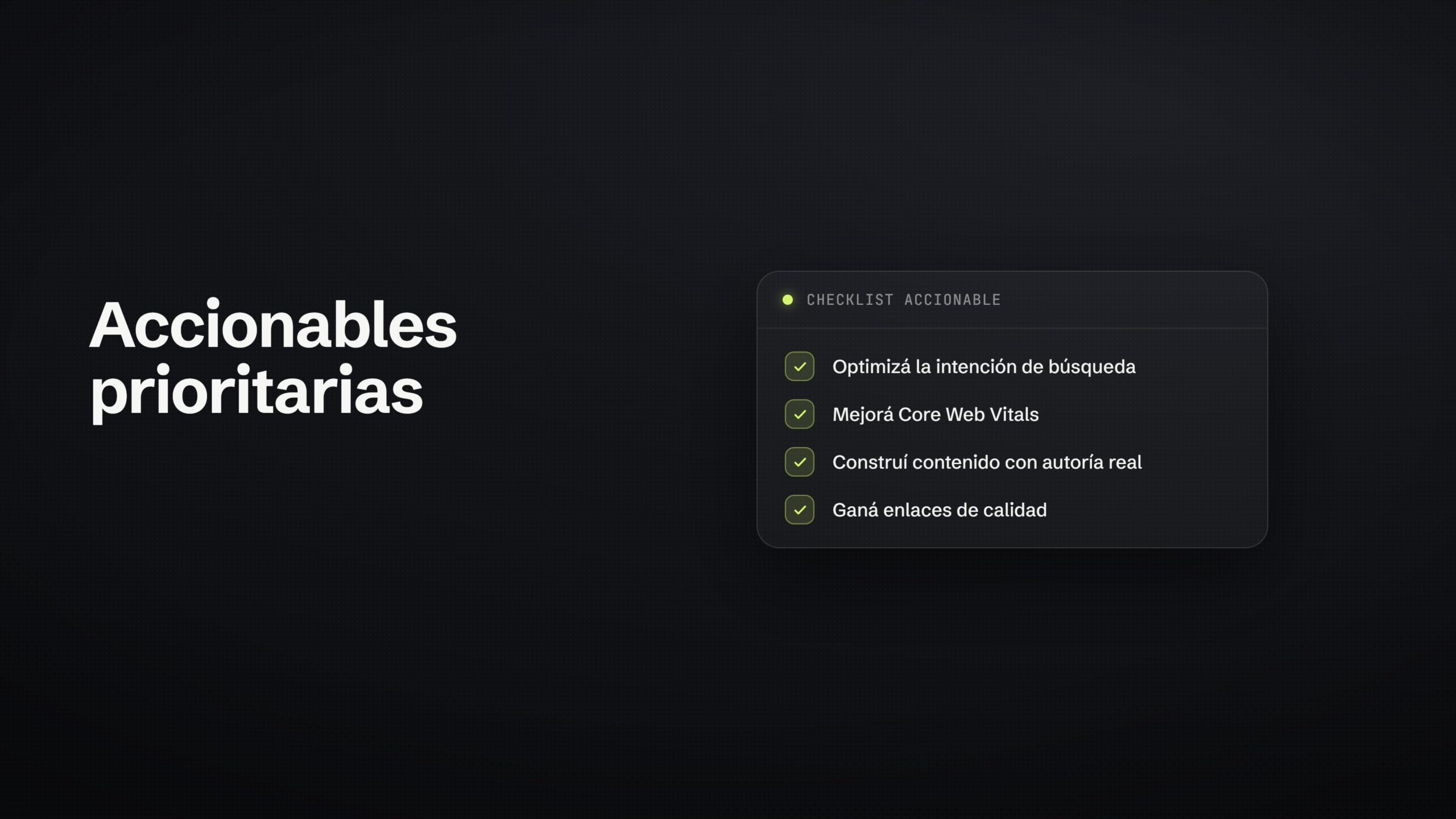 accionables seo prioritarias