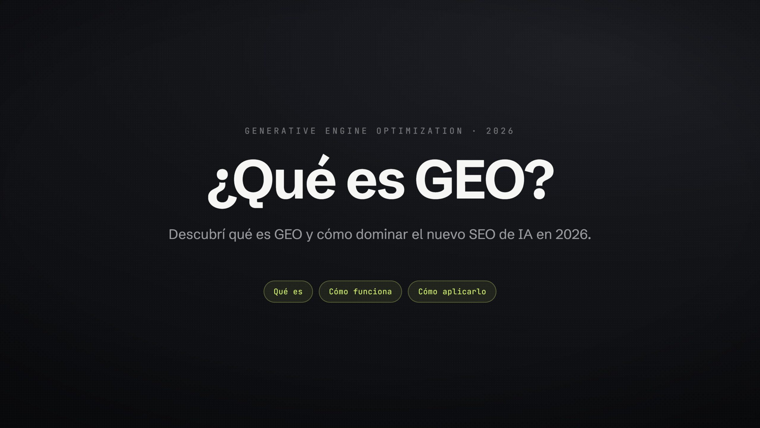 que es geo (generative engine optimization)